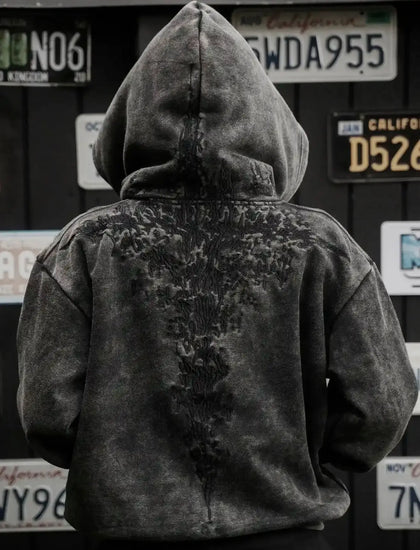 “Half a Million” Embroidery Zip-Up (Black)