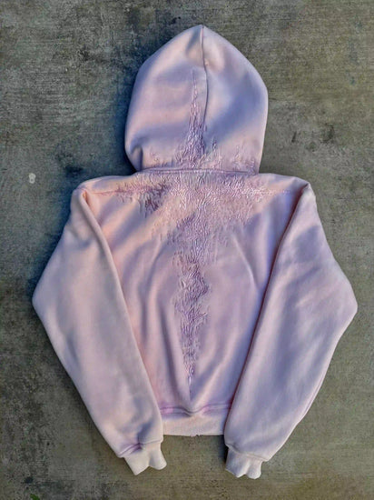 "Half a Million" Embroidered Hoodie (Light Pink)