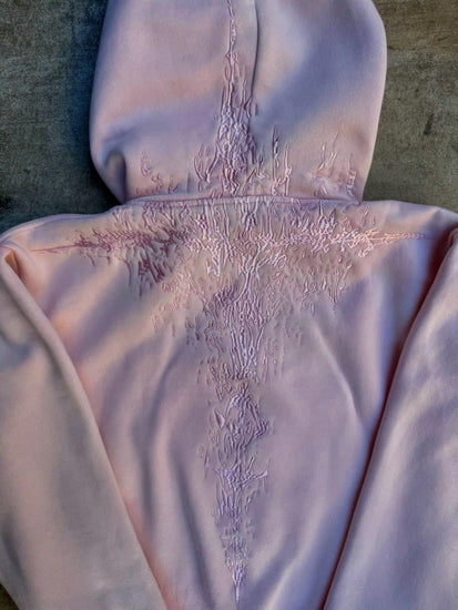 "Half a Million" Embroidered Hoodie (Light Pink)