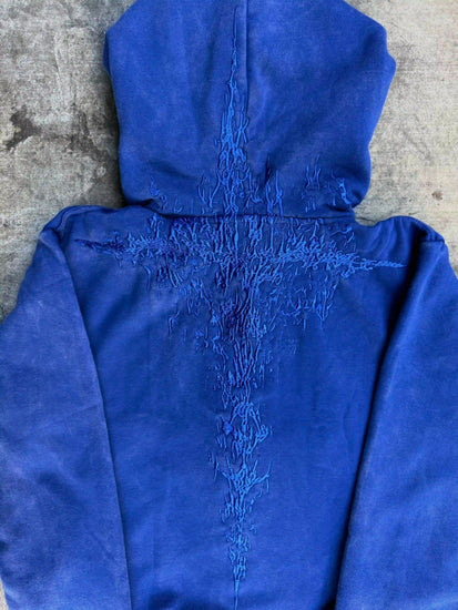 “Half a Million” Embroidery Zip-Up (Royal Blue)