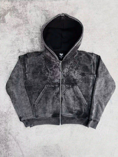 “Half a Million” Embroidery Zip-Up (Black)