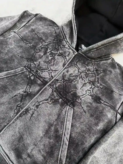 “Half a Million” Embroidery Zip-Up (Black)