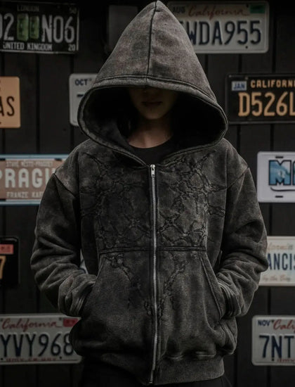 “Half a Million” Embroidery Zip-Up (Black)
