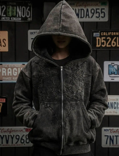 “Half a Million” Embroidery Zip-Up (Black)