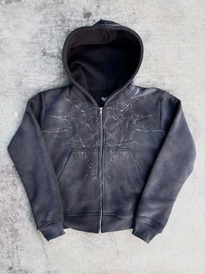 “Half a Million” Embroidery Zip-Up (Grey)