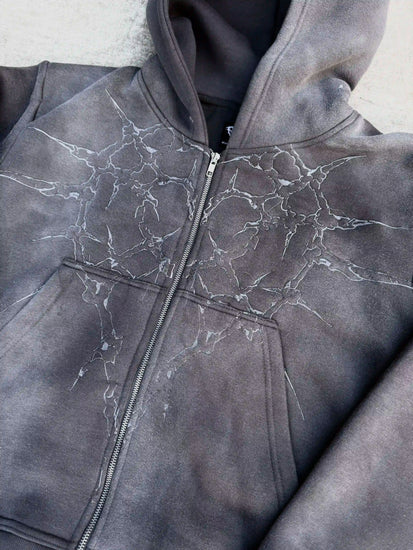 “Half a Million” Embroidery Zip-Up (Grey)