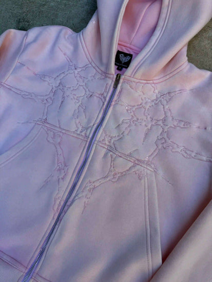 “Half a Million” Embroidery Zip-Up (Light Pink)