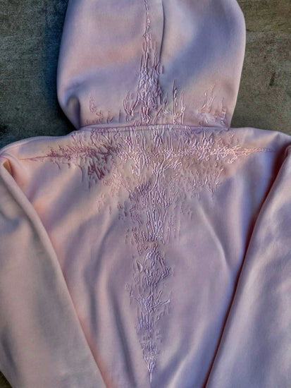 “Half a Million” Embroidery Zip-Up (Light Pink)