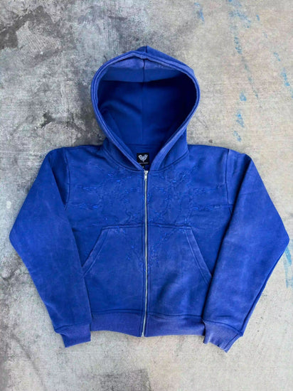 “Half a Million” Embroidery Zip-Up (Royal Blue)